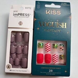 Kiss imPRESS and Voguish Fantasy Nail Set - Red, Pink, Green